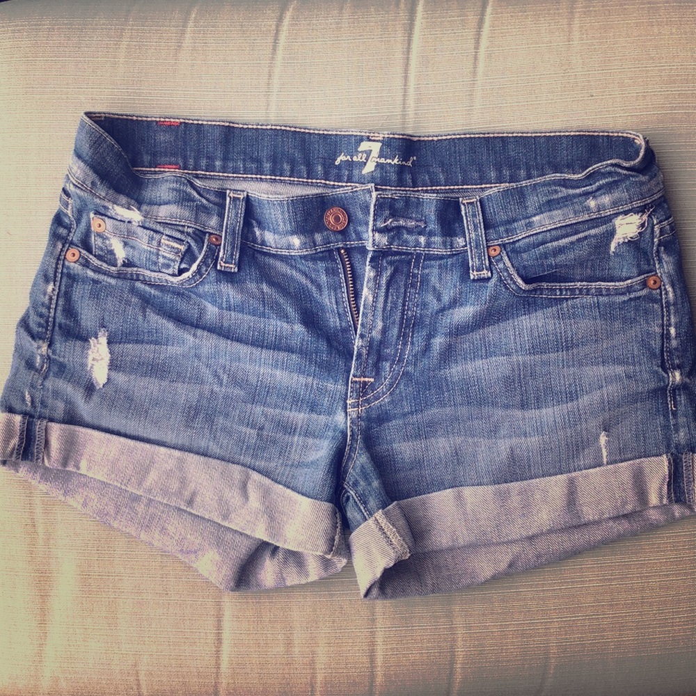 7 for all mankind jean shorts